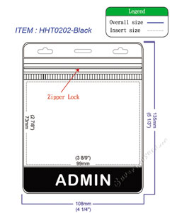 HHT0202 ADMIN title badge holder is a single pocket of horizontal badge holder.