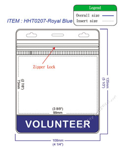 HHT0207 VOLUNTEER title badge holder is a single pocket of horizontal badge holder.