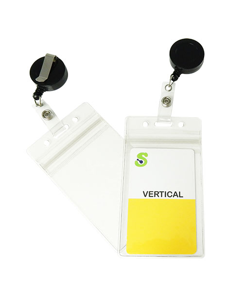 HVB016E Zipper badge holder with a ID reel