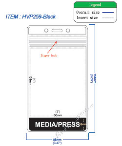 HVP259 MEDIA/PRESS title badge holder is a single pocket of Vertical badge holder.