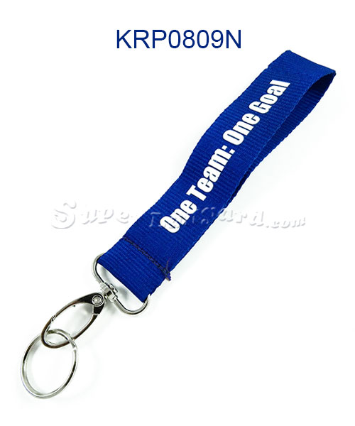 Custom Keychains | 1 inch custom screen printing short lanyard strap  attached egg snap hook with key ring-KRP0809N