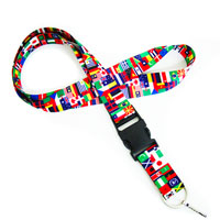 The International flag pattern is printed on the strap of LHD8001 International flag lanyard.