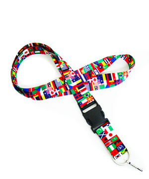 The International flag pattern is printed on the strap of LHD8001 International flag lanyard.