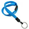 3/8 inch Blue key ring lanyard with breakaway and split ring-blank-LNB320BBLU