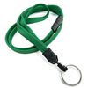 3/8 inch Green key ring lanyard with breakaway and split ring-blank-LNB320BGRN