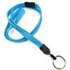 3/8 inch Light blue key ring lanyard with breakaway and split ring-blank-LNB320BLBL