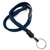 3/8 inch Navy blue key ring lanyard with breakaway and split ring-blank-LNB320BNBL