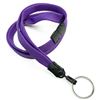 3/8 inch Purple key ring lanyard with breakaway and split ring-blank-LNB320BPRP