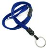 3/8 inch Royal blue key ring lanyard with breakaway and split ring-blank-LNB320BRBL