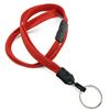 3/8 inch Red key ring lanyard with breakaway and split ring-blank-LNB320BRED