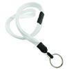 3/8 inch White key ring lanyard with breakaway and split ring-blank-LNB320BWHT