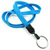 3/8 inch Blue plain lanyard with a keychain ring-blank-LNB320NBLU