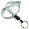 3/8 inch Gray blank lanyard with a keychain ring-blank-LNB320NGRY