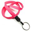 3/8 inch Hot pink plain lanyard with a keychain ring-blank-LNB320NHPK