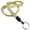 3/8 inch Light gold blank lanyard with a keychain ring-blank-LNB320NLGD