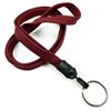 3/8 inch Maroon plain lanyard with a keychain ring-blank-LNB320NMRN