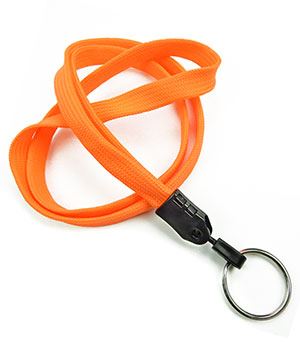 3/8 inch Neon orange blank lanyard with a keychain ring-blank-LNB320NNOG