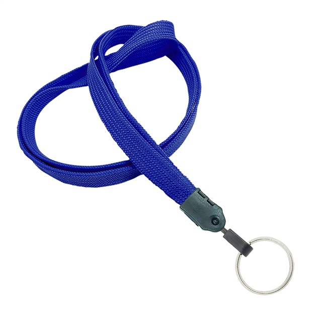 3/8 inch Royalblue plain lanyard with a keychain ring-blank-LNB320NRBL