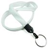 3/8 inch White plain lanyard with a keychain ring-blank-LNB320NWHT