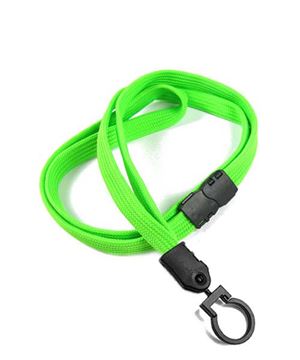 3/8 inch Lime green breakaway lanyard with a plastic lanyard hook-blank-LNB321BLMG