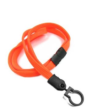 3/8 inch Neon orange breakaway lanyard with a plastic lanyard hook-blank-LNB321BNOG