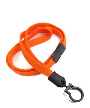 3/8 inch Orange breakaway lanyard with a plastic lanyard hook-blank-LNB321BORG