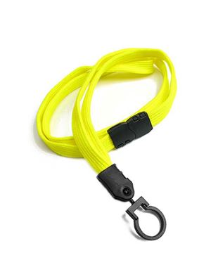 3/8 inch Yellow breakaway lanyard with a plastic lanyard hook-blank-LNB321BYLW