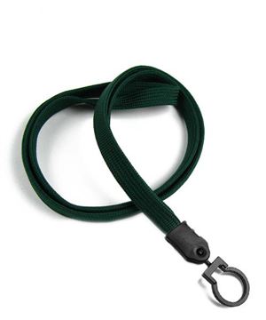 3/8 inch Hunter green plain lanyard with lanyard hook-blank-LNB321NHGN