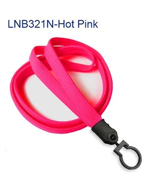 3/8 inch Hot pink blank lanyard with lanyard hook-blank-LNB321NHPK