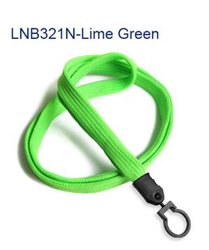 3/8 inch Lime green plain lanyard with lanyard hook-blank-LNB321NLMG