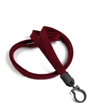 3/8 inch Maroon blank lanyard with lanyard hook-blank-LNB321NMRN