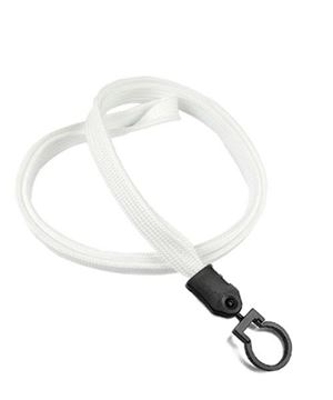 3/8 inch White blank lanyard with lanyard hook-blank-LNB321NWHT