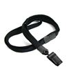 3/8 inch Black breakaway lanyards with plastic rotating clip-blank-LNB322BBLK