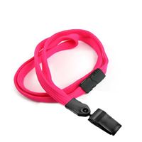 3/8 inch Hot pink breakaway lanyards with plastic rotating clip-blank-LNB322BHPK