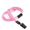 3/8 inch Pink breakaway lanyards with plastic rotating clip-blank-LNB322BPNK