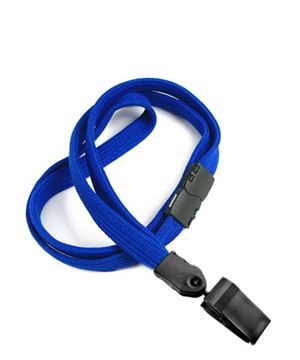 3/8 inch Royal blue breakaway lanyards with plastic rotating clip-blank-LNB322BRBL