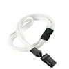 3/8 inch White breakaway lanyards with plastic rotating clip-blank-LNB322BWHT