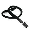 3/8 inch Black clip lanyard with a plastic rotating clip-blank-LNB322NBLK