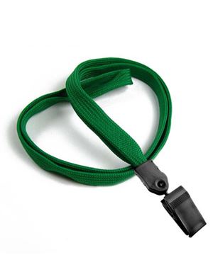 3/8 inch Green clip lanyard with a plastic rotating clip-blank-LNB322NGRN