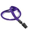 3/8 inch Purple clip lanyard with a plastic rotating clip-blank-LNB322NPRP