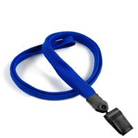 3/8 inch Royalblue clip lanyard with a plastic rotating clip-blank-LNB322NRBL