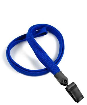 3/8 inch Royalblue clip lanyard with a plastic rotating clip-blank-LNB322NRBL