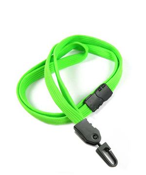 3/8 inch Lime green breakaway lanyard with a plastic rotating j hook-blank-LNB323BLMG