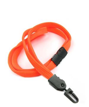 3/8 inch Neon orange breakaway lanyard with a plastic rotating j hook-blank-LNB323BNOG