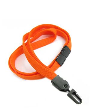 3/8 inch Orange breakaway lanyard with a plastic rotating j hook-blank-LNB323BORG