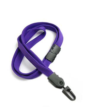 3/8 inch Purple breakaway lanyard with a plastic rotating j hook-blank-LNB323BPRP