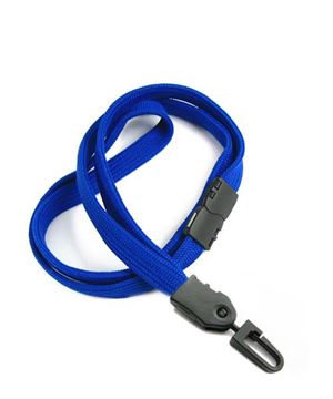 3/8 inch Royalblue breakaway lanyard with a plastic rotating j hook-blank-LNB323BRBL