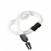 3/8 inch White breakaway lanyard with a plastic rotating j hook-blank-LNB323BWHT