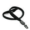 3/8 inch Black plain lanyard with a plastic ID hook-blank-LNB323NBLK