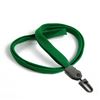 3/8 inch Green plain lanyard with a plastic ID hook-blank-LNB323NGRN